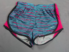 Nike Tempo Shorts Girls Small Blue Pink Running Shorts Lined DriFit Geometric