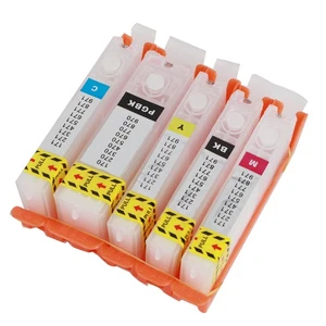 5x Ink Cartridge PGBK BK C M Y 5 Colors Output Reusable Printing Ink Cartridge❀