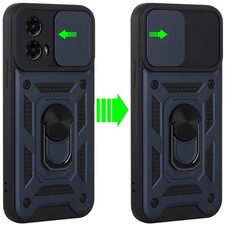 For Moto G Power 5G 2024 Case Lens Cover Magnetic Ring Stand  Tempered Glass