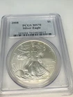 2008 American Silver Eagle Dollar - PCGS MS70 Condition US COIN