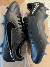 Nike Tiempo Legend 9 Elite FG Black Smoke Grey Soccer Cleats Mens 7.5 CZ8482-001