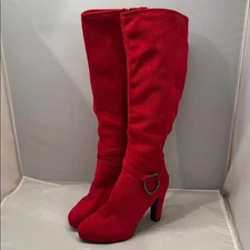Coach and Four Vibrant Red Heeled Boots 9