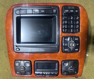 00-02 Mercedes W220 S55 AMG S500 Navigation Command Head Unit GPS CD OEM Wood AC