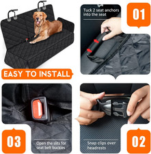 Waterproof Dog Back Seat Cover, Non-Slip Protector for Most Vehicles - Black