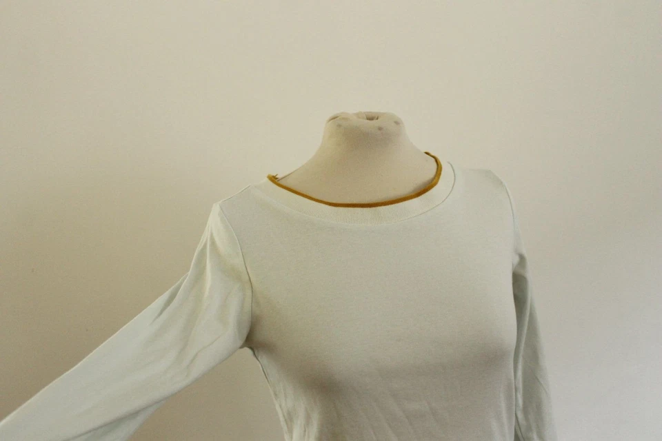 Esprit Gr. 36/S Langarm-Shirt Top mit gelben Streifen organic SAum LONGSLEEVE - Bild 3 von 4