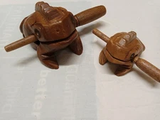 Frog Guiro Musical Percussion Instrument Wooden Hand Carved Fair Trade Animal