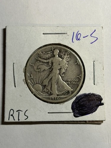 1916-S Walking Liberty Silver Half Dollar VF Key Date