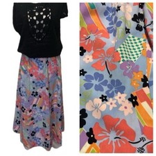 VTG 90s Sag Harbor Vibrant Floral Geometric Funky Skirt Sz M