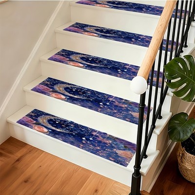 The Starry Sky And Moonlight Patterned Diatom Mud Stair Mats Are Suitable for