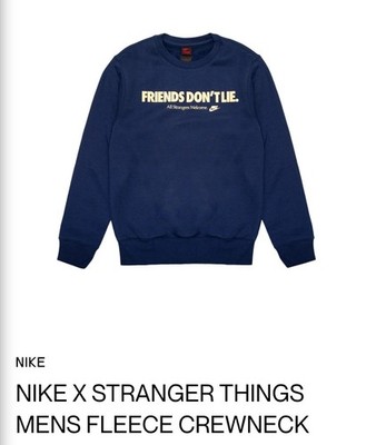 Nike x Stranger Things Crewneck FRIENDS DONT LIE | Size SMALL