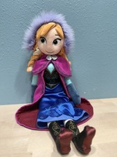 Walt Disney Store Frozen Movie Princess Anna 19" Plush Doll with Hat and Cape