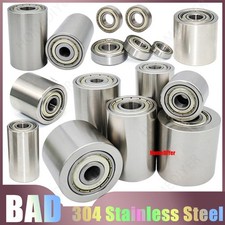 304 Stainless Steel Roller Bearings Cnc Guide Wheel Metal Flat Belt Idler Wheel
