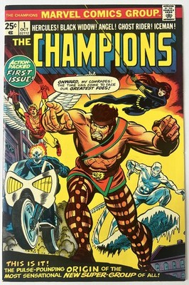 The Champions #1 Hercules! Black Widow! Angel! Ghost Rider! Iceman! Marvel 1975