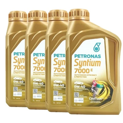 PETRONAS Syntium 7000 E 0W-40 SP Huile Moteur, MB 229.5, MB 229.3, 4x1 Litre - Photo 1/3