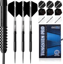 CyeeLife Tungsten Pro Steel tip Dart Set 23g, Aluminum Shaft, Sharpener 2BA ZH05