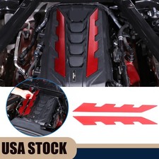 Red Aluminum Car Engine Cover Side Trim Accessories For Corvette C8 2020-26 Us Red Aluminum Car Engine Cover Side Trim Accessories For Corvette C8 2020-26 Us