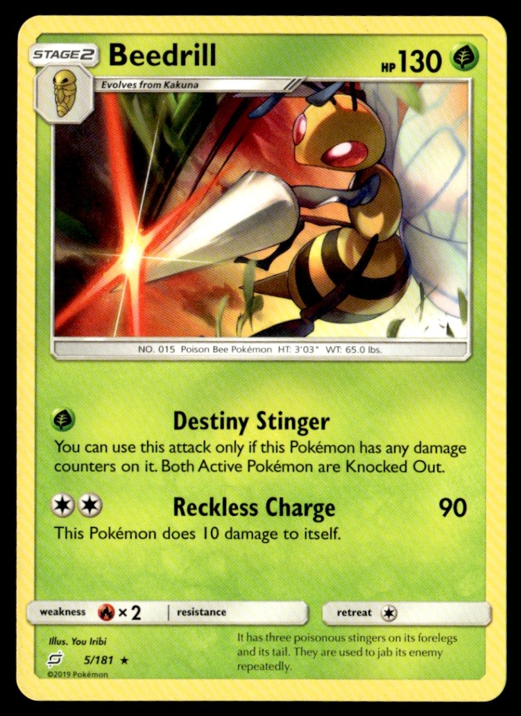 Beedrill Rare SM - Team Up 5/181 LP Pokémon TCG