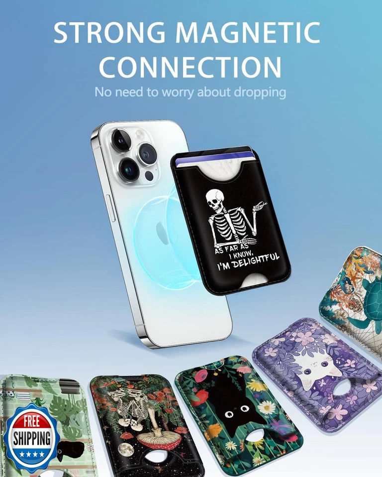 Mavellin for Magsafe Magnetic Phone Wallet, Skeleton Magnetic Cre - Image 2 of 4