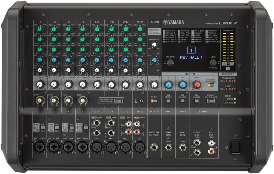 Yamaha EMX7 12 Channel Powered Mixer Color Black High-performance Beautiful - Image 2 of 3