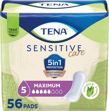 TENA Sensitive Care Maximum Pads, Regular Length, 56 Count