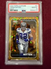 Jason Witten 2024 Topps Chrome Gold Sapphire Refractor 24/50 PSA 10 Gem Mt POP 2