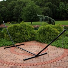 Heavy-Duty Hammock Stand for Outside, Black, Easy Assembly by Sunnydaze
