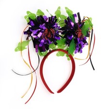 Novelty Spiders Pattern Headband for Halloween 4.72" Diameter Red Green 1 Pc