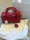 Stella McCartney Womens Red Leather Top Handle Zip Bag Gold Hardware Dust Bag