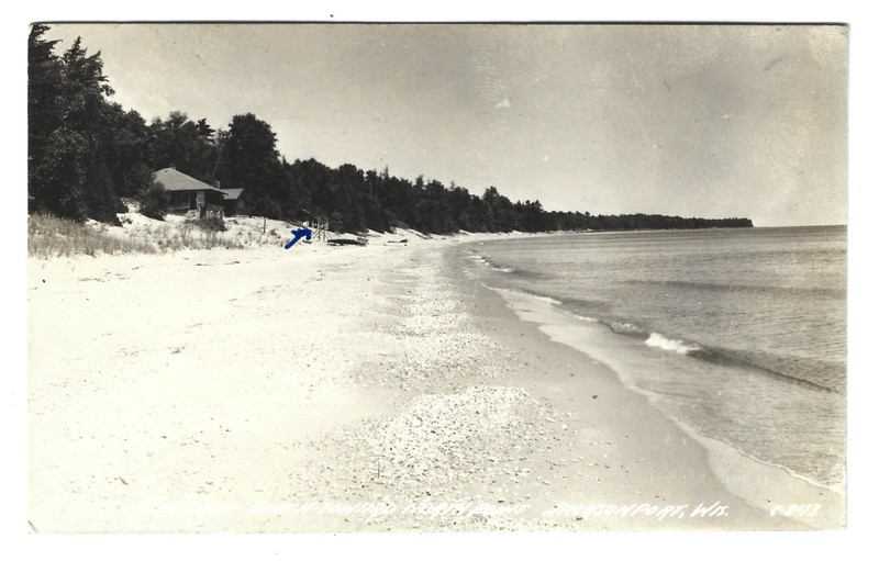 Lake Michigan Beach Toward North Point Jacksonport WI RPPC Door County Postcard 