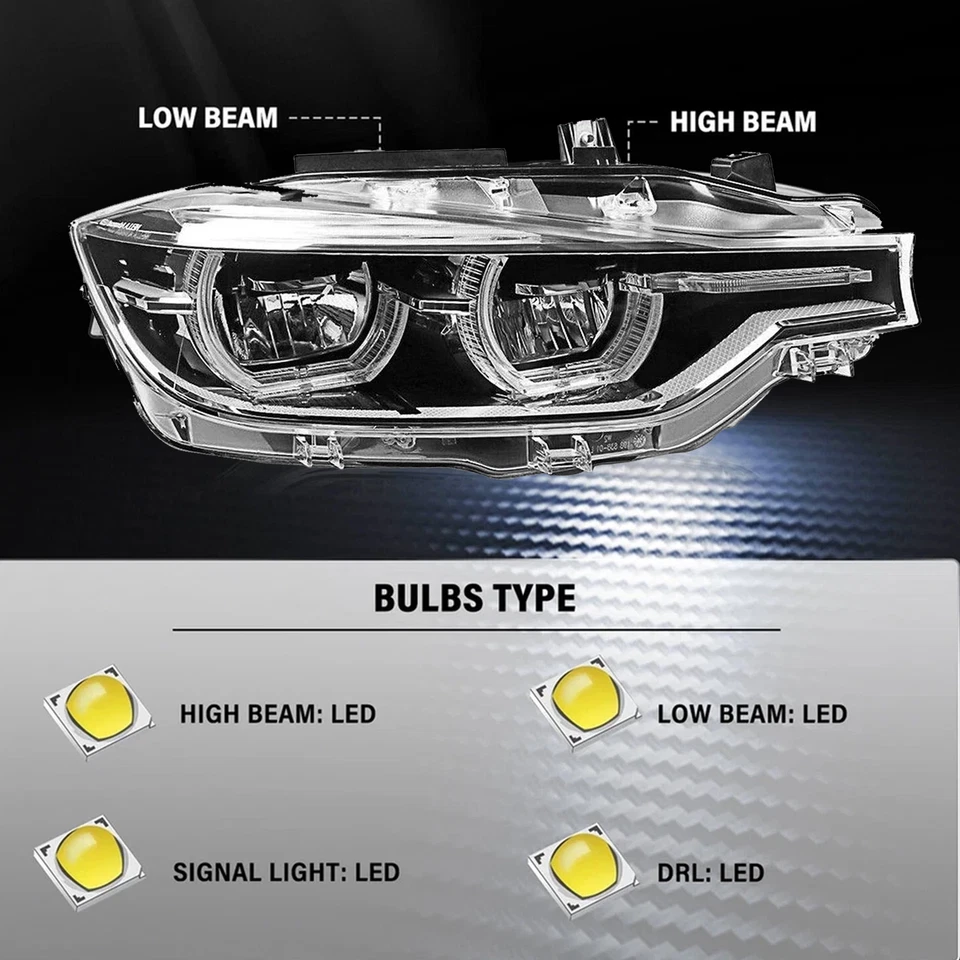 New LED Headlight Right Side without AFS for 2017-2019 BMW 330i xDrive 7419629 - Image 2 of 4