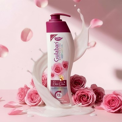 Dabur Gulabari Moisturizing Body Lotion 400 ml | Für Männer & Frauen | Trocke...