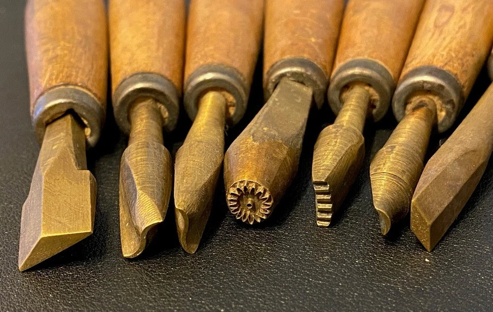 Konvolut Vergoldestempel Buchbinderei Handvergolden Stempel Vergolden Vintage