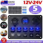 <!--F#f_0-->12V Switch Panel USB Charger 5 GANG ON-OFF Toggle LED Rocker for Car Boat Marine<!--F/-->