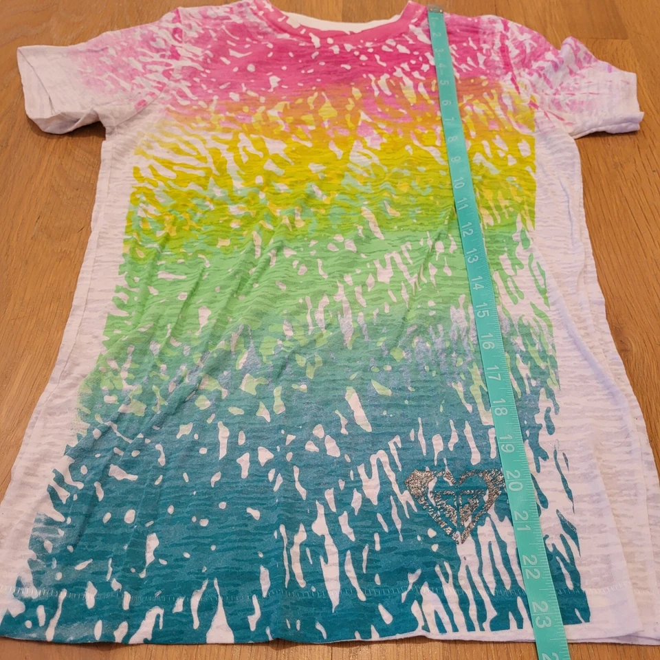 Roxy T Shirt Juniors Small Short Sleeve Multicolored Rainbow Splash Summer Y2K - Image 4 of 4