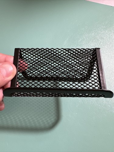 Office Desk Metal Wire Mesh Business Card Display Holder Stand Black (6 Pack) - Picture 2 of 4