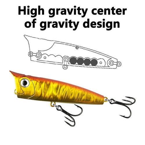 1Pcs Popper Fishing Lure Hard Artificial Bait Topwater With 2 Hooks Fishing Lure - Picture 4 of 24