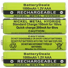 1.2V NiMH AAA Rechargeable Batteries for Panasonic Cordless Phones 4-Pack