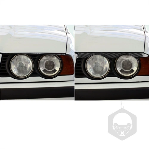 Carbon Fiber Front Headlight Eyelids Eyebrow Trim For BMW 5 Series E34 1988-96 - Picture 5 of 12