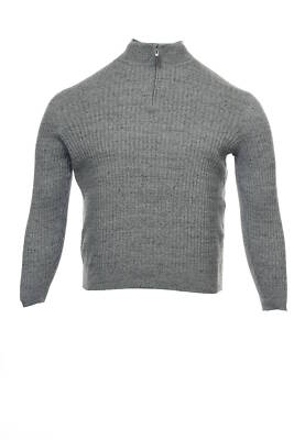 NWT Tasso Elba Collezione Gray Heather Half Zip Sweater 2XL $75