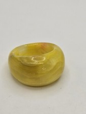 Vintage Solid Stone Agate Yellow Ring Size 8
