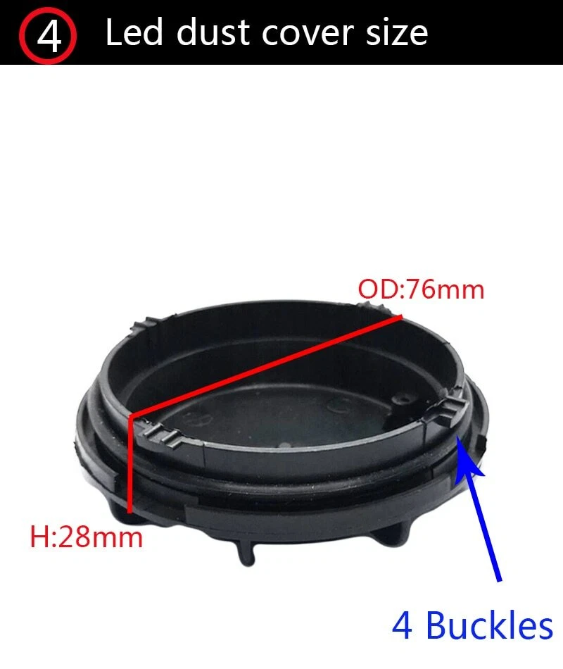 1 peça tampa de extensão de lâmpada LED farol à prova d'água para Chevrolet Cruze - Imagem 4 de 4