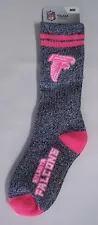 Atlanta Falcons Crew Socks Medium Size 5 to 10 Melange Pink