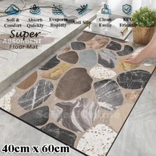 Quick Dry Bath Mat Super Absorbent Diatom Non Slip Cobblestone Rug Floor Carpet