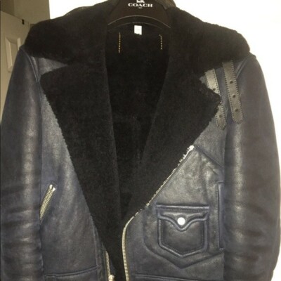 1941 HERITAGE COACH MENS SHEARLING MOTO JACKET SIZE 46 - $2200