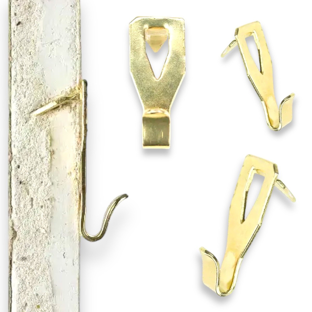 Brass Hooks for Drywall Soft Plasterboard Walls Hang Picture Frame Canvas  3kgs
