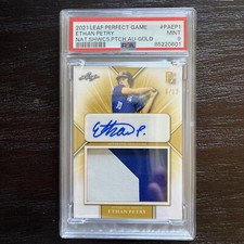 Ethan Petry 2021 Leaf Perfect Game Auto Autograph gold patch /12 PSA 9