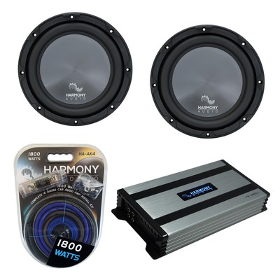 Harmony Audio (2) HA-R104 Sub Rhythm Series 10'' 500W Subwoofer & HA-A800.1 Amp