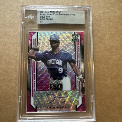 2021 Leaf Metal Draft Baseball Kahlil Watson Pre-Production Proof 1/1  Pink  