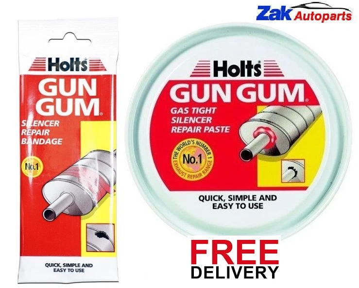 HOLTS GUN GUM SILENCER EXHAUST REPAIR PASTE & EXHAUST REPAIR BANDAGE *BRAND NEW*