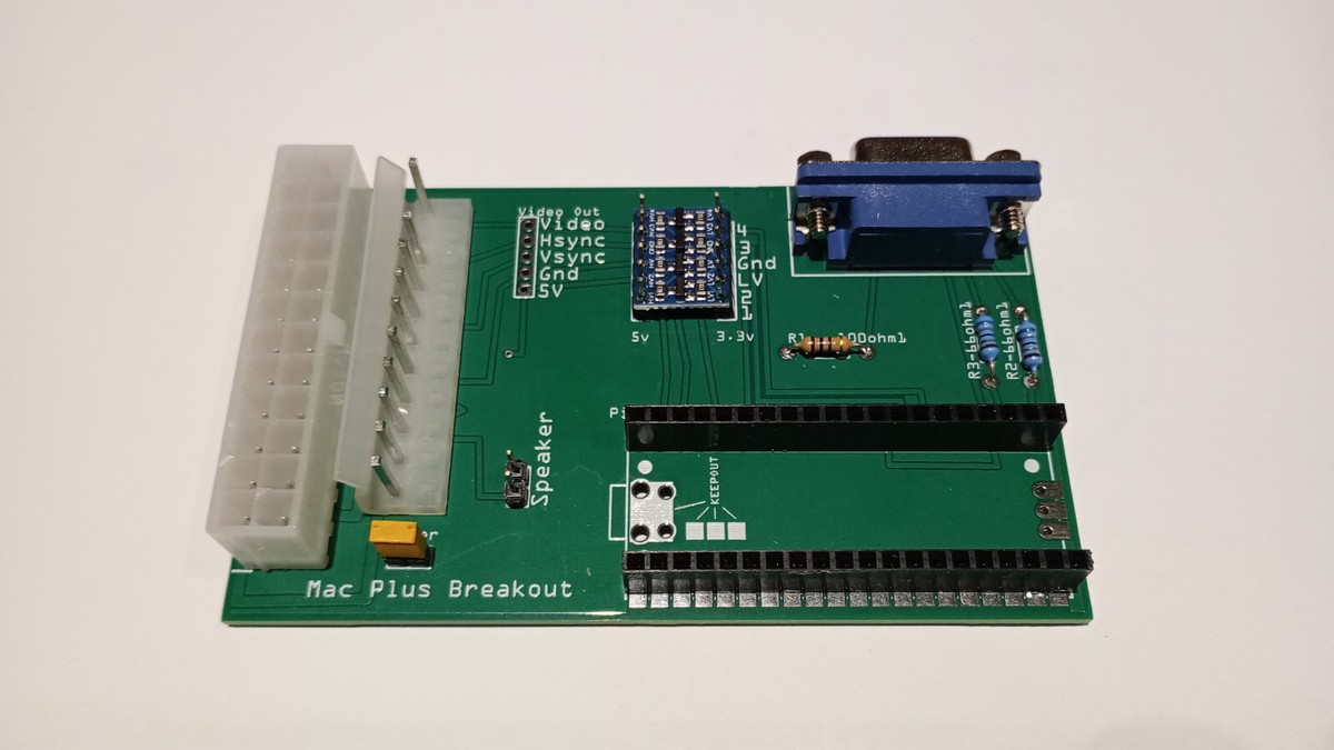 Apple Macintosh Mac 128K 512K Plus Mainboard Pi Pico VGA Video